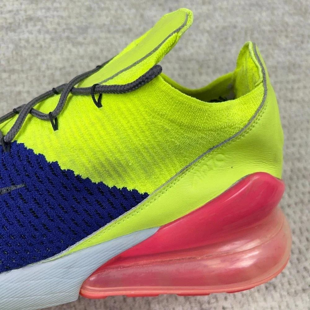 Nike‎ Air Max 270 Flyknit Men's 10.5 Blue Pink Green Volt A01023-501